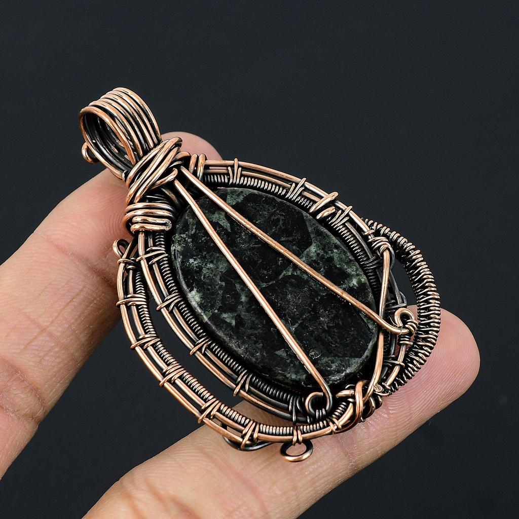 Star Galaxy Jasper Pendant, 999 Copper Wire Wrapped Gemstone Jewelry, Handmade Pendant, For Thanksgiving