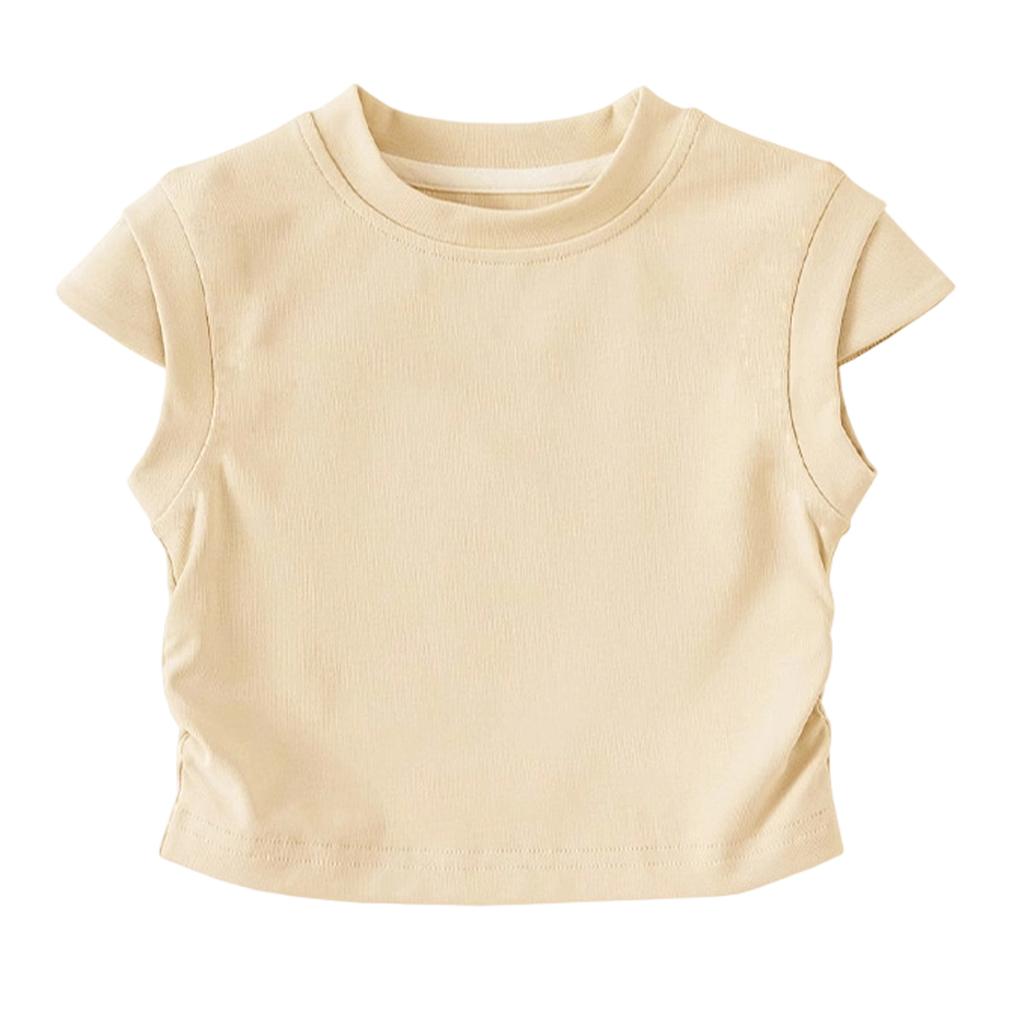 Children's Casual Small Shoulder Sleeveless Round Neck Fashionable T-shirt Top