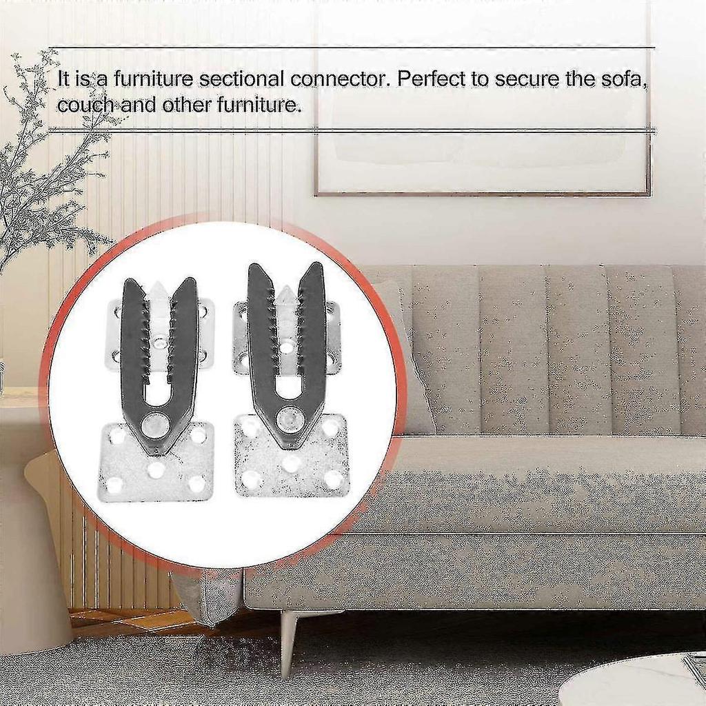 2 Pcs Sofa Couch Sectional Furniture Connector Joint Snap Alligator Style