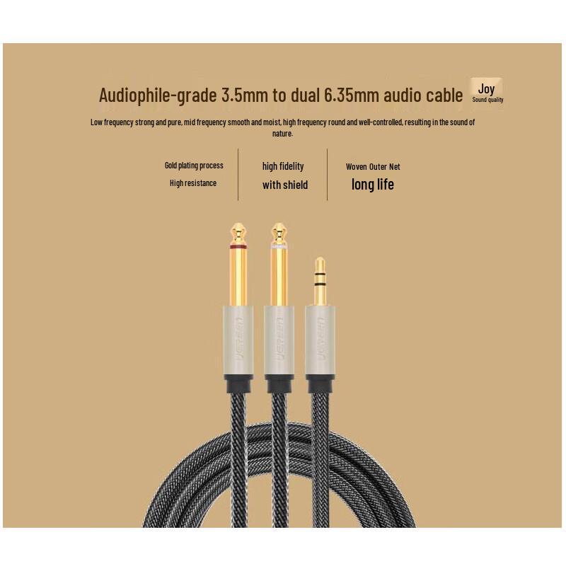 UGREEN 3.5mm Male to Dual 6.5mm Male Stereo Audio Mixer Cable