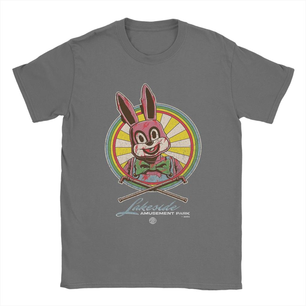 Men Silent Hill 3 Lakeside Amusement Park Robbie the Rabbit T Shirts  100% Cotton Tops Short Sleeve Tees Plus Size T-Shirt
