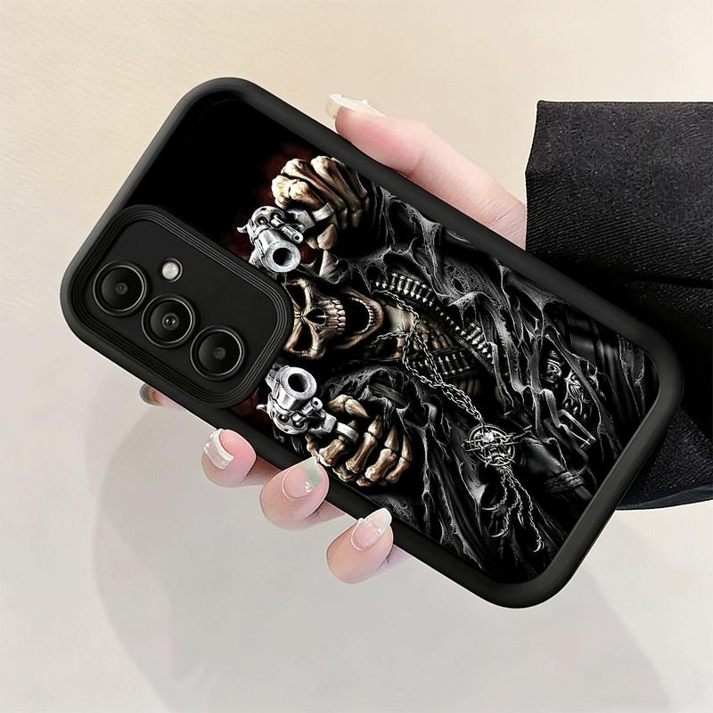 Handyhülle für Samsung Galaxy A17 A16 A15 A14 A13 Sensenmann Totenkopf Skelett Pistole A56 A36 A26 A55 A35 A25 A54 A34 A24 A53 A33 A23 A07