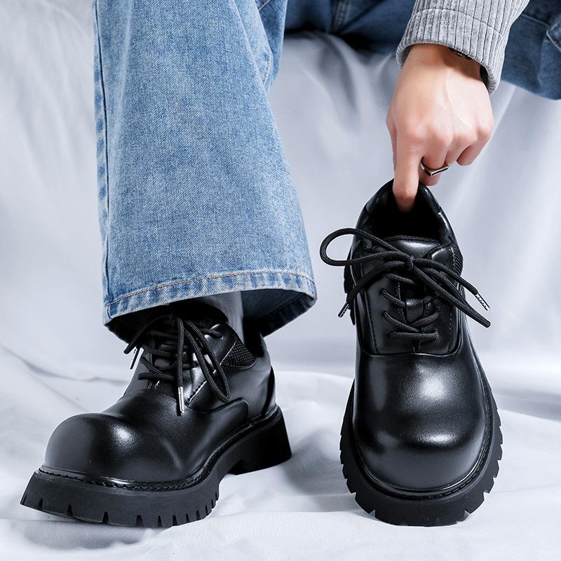 2025 new derby shoes men's platform height increase versatile couple warped head Mickey shoes dad shoes 15151-R