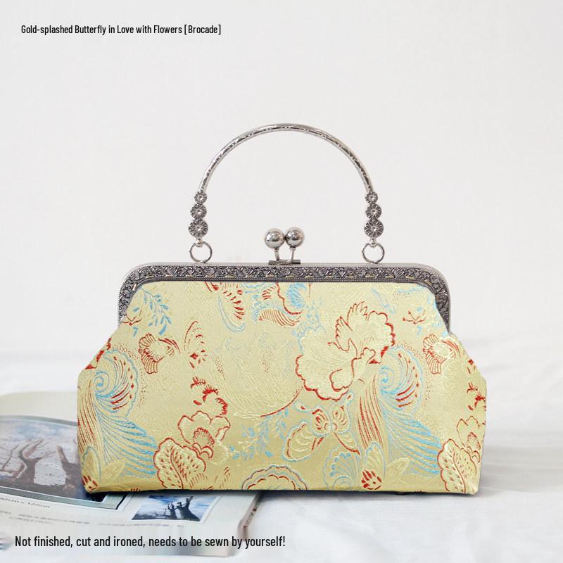Short Style Handbag Material Kit - Handmade, Multiple Styles, Square Clasp Bag, Includes 20 Needles
