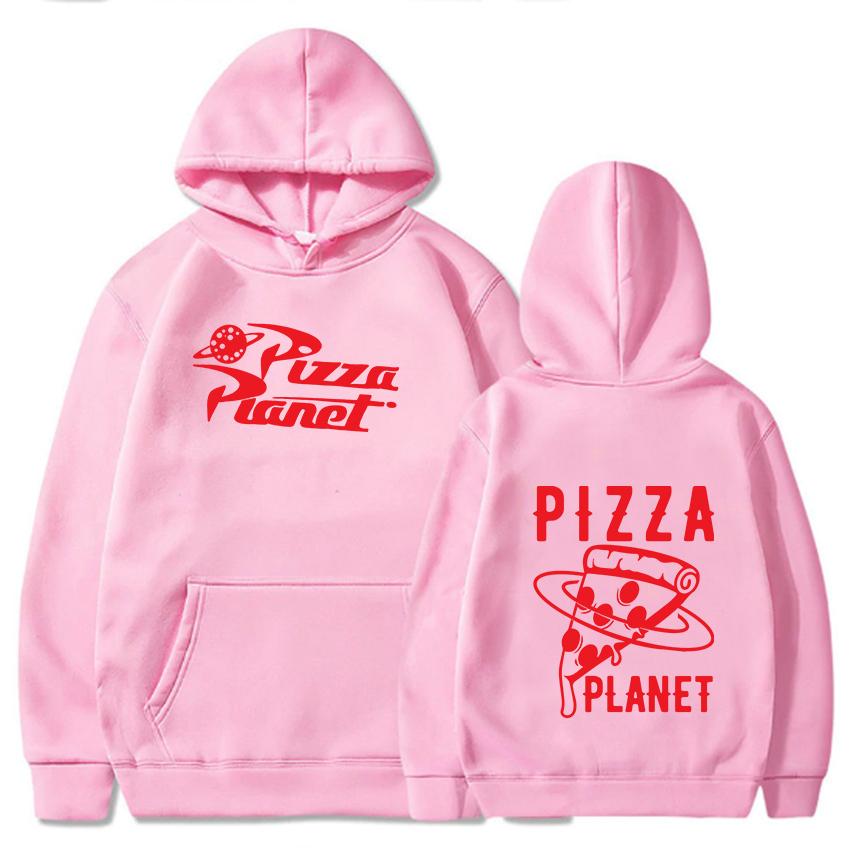 Pizza Planet Bedruckte Hoodies Langarm Lässiges Unisex-Sweatshirt Grafikbedruckte Pullover mit Kapuze Harajuku Unisex Streetwear