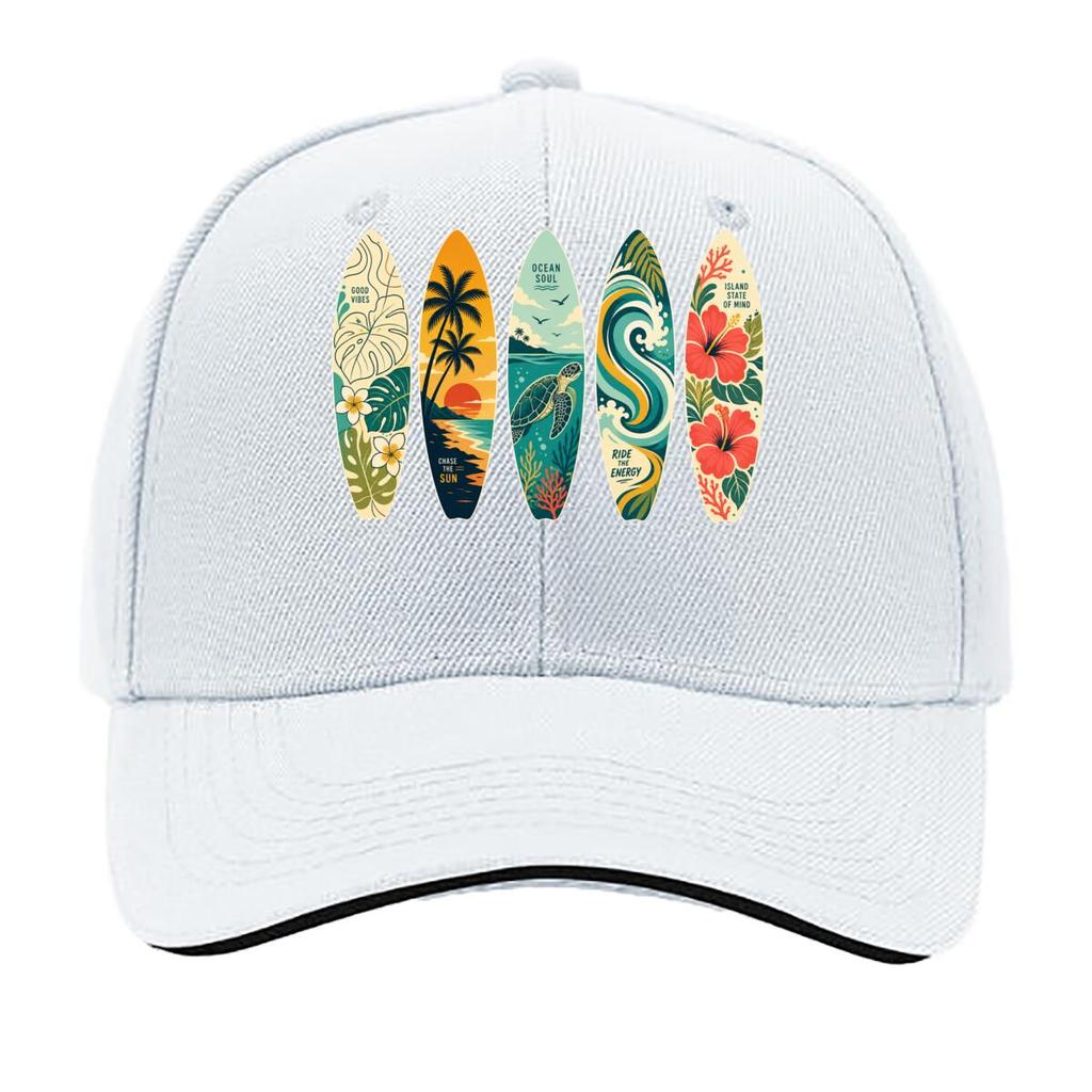 Tropical Surfboard Paradise Sunset C Sandwich Baseball Cap Sun Cap Outdoor Workouts Hat