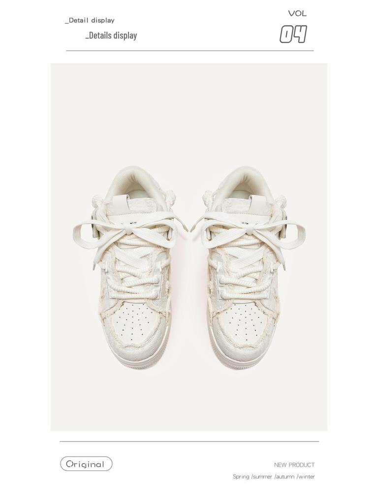 Aesthetic Series Thick-Soled Height-Increasing Sneakers - Trendy Unisex White Shoes