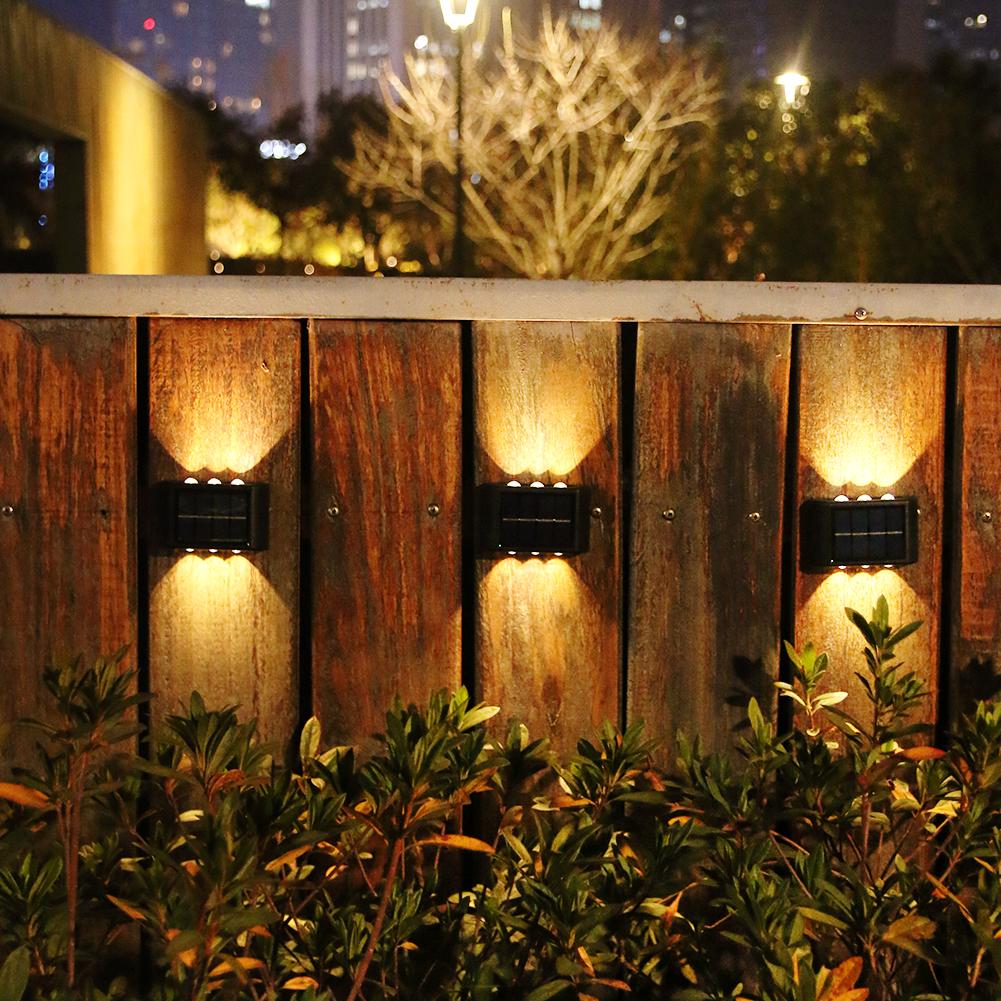 AlliLit LED Solar Lamp Outdoor Waterproof Wall Lights For Garden Yard Decor Landscape Up and Down Luminous Lighting 1~4pcs