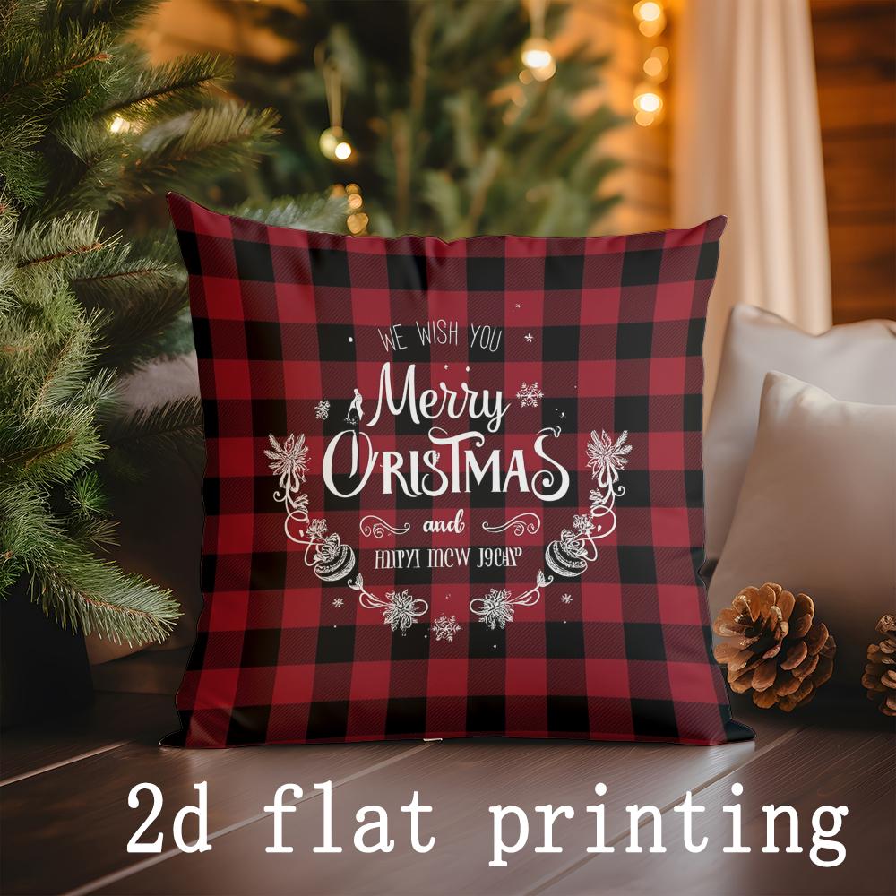 Heimdeko Kissenbezüge mit Weihnachtsmotiv Design Geeignet für Sofa Schlafzimmer Auto Kissenbezug Kissen Rechteckiges Rückenkissen