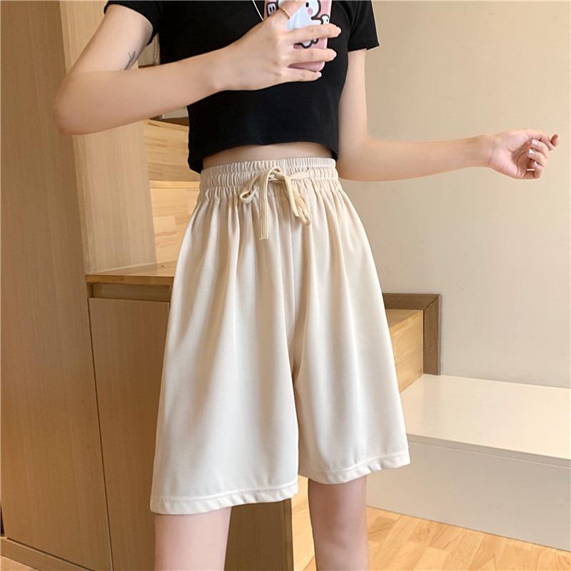 

Спортивные брюки Ice Silk Wide Leg для женщин, весна-лето, высокая талия, прямые брюки, тонкие, свободные, большого размера, Five Points XL