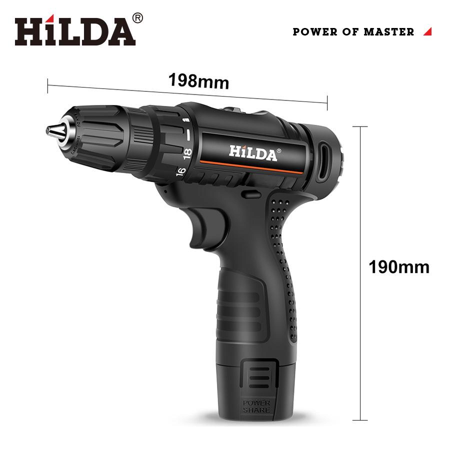 HILDA Multi-Function Rechargeable Lithium Electric Hand Drill/Screwdriver for Household Use