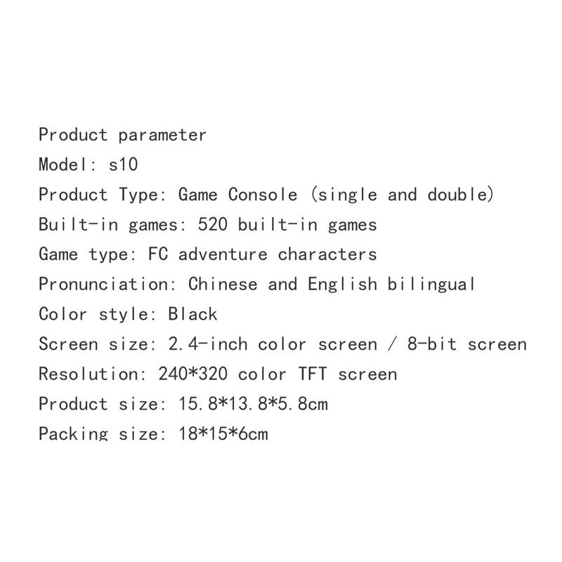 Handheld Game For Kids Portable Retro Video Game Player Built-In 520 Classic Games Lcd Screen Family Recreation Arcade Gaming