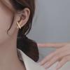 Fashion Jewelry Simple Cross-cut Copper Inlaid Zircon Earrings Temperament Women's Daily All-match Earring