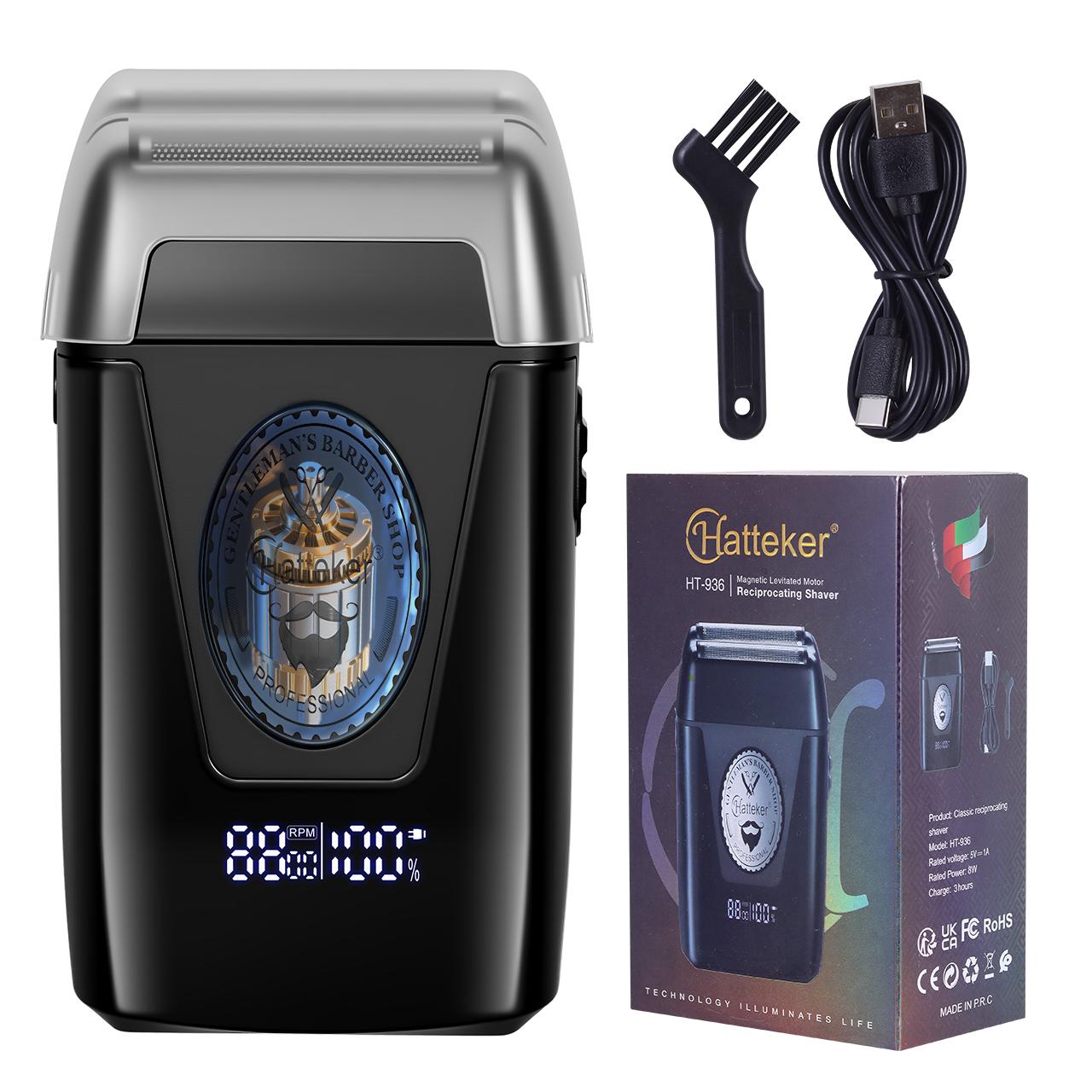 

Hatteker Electric Repeating Shaver for Men Magnetic Motor Beard Trimmer USB Rechargeable Professional Grooming Tool HT-386