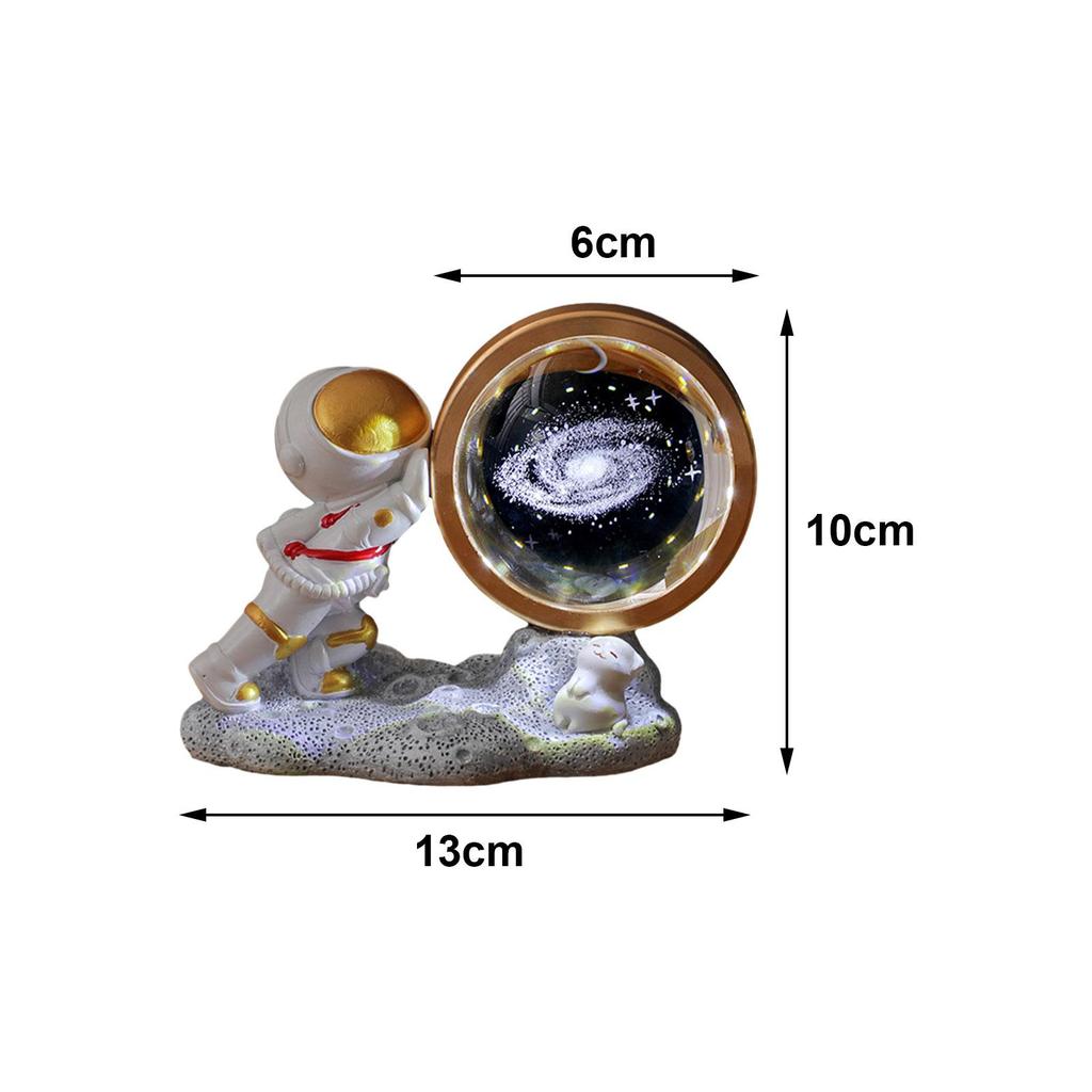 3D Glass Ball Night Light Bedside Lamp Degree Rotating Table for Crafts Kids