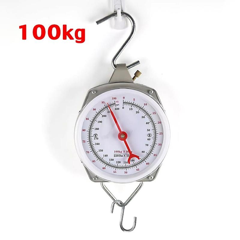 Double Hook Mechanical Hanging Scale 100kg 200kg Portable High Capacity Disc Pointer for Industrial Weighing 1 серый