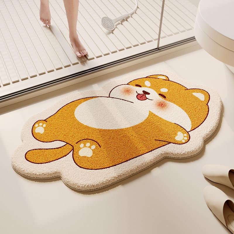 Cute Entrance Door Mat Bathroom Anti Slip Carpet Dirt Resistant and Wear-resistant Foot Pad