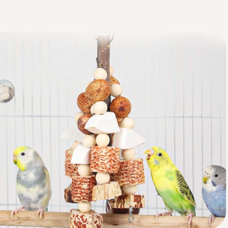 Pet Bird Chew Toy Natural Corncob Wood Beads for Cockatiel Conure Cockatoos Teeth Grinding Perfect for Cage Bird