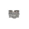 18K Gold Plated Pearl & Diamond Open Ring: High-End Fashion Jewelry for Women
