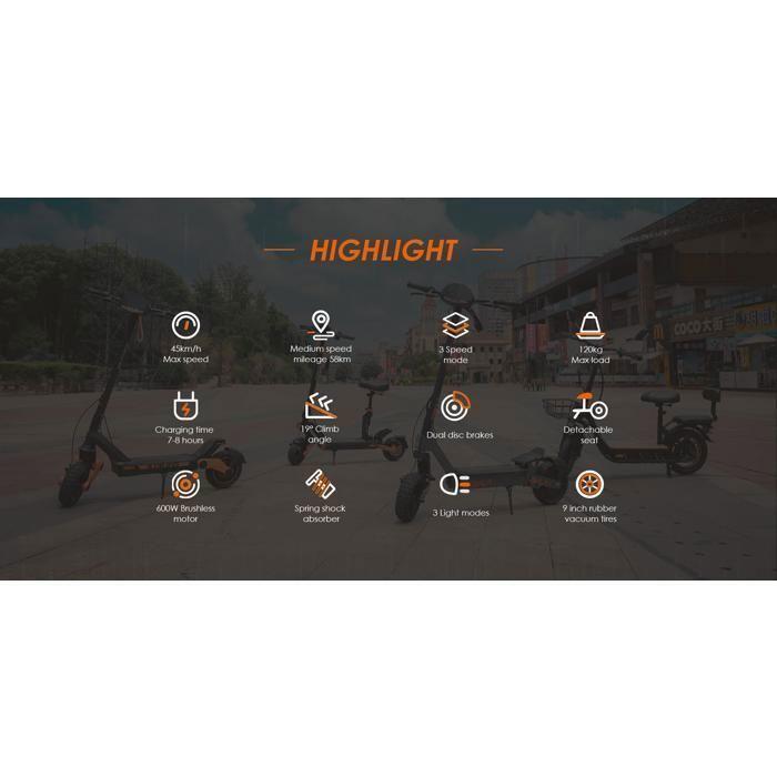 Kukirin G2 Pro -- Scooter Électrique Pliable - 1000 W - 48 V - 15,6 Ah - 45 Km/h - Autonomie De 58 Km