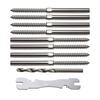 T316 Stainless Steel 3/16 Cable Railing Hardware for Wood Posts DIY Baluster Swage Lag Screws Left Right
