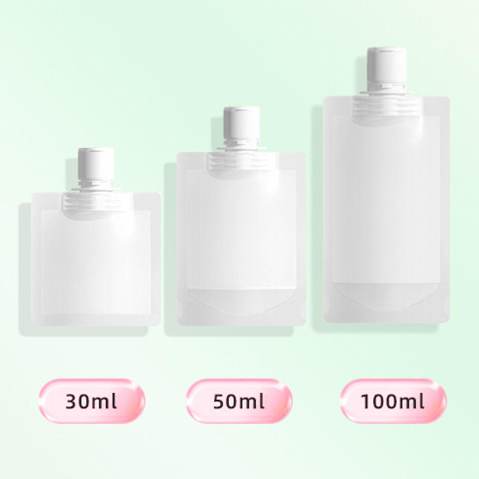 

Многоразовый дорожный диспенсер для упаковки жидкого лосьона, многоразовый герметичный косметический пакет для шампуня, геля для душа, 30/50/100 мл 30ml&10pcs белый