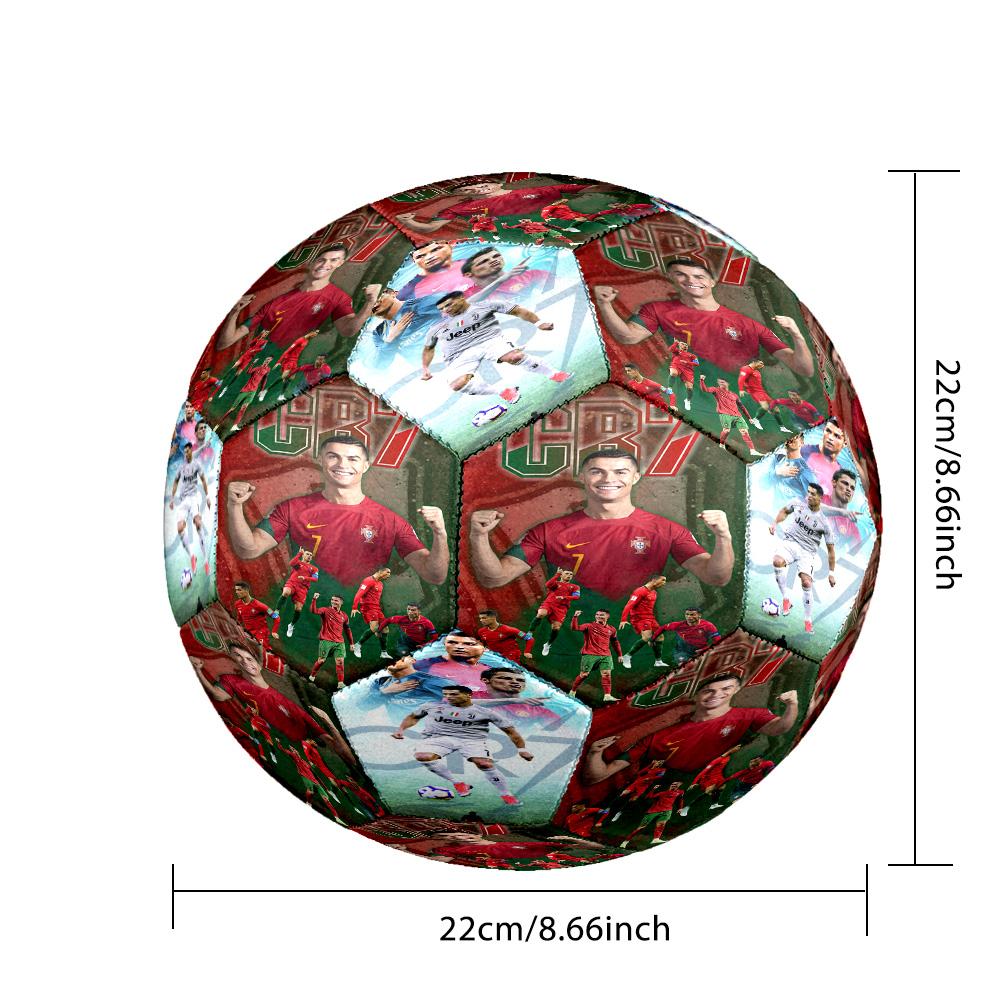 Ronaldo's Hard Work Talent Size 5 Football Machine Sewn Indoor/Outdoor Universal Football Perfect Commemorative Gift for Soccer Lovers