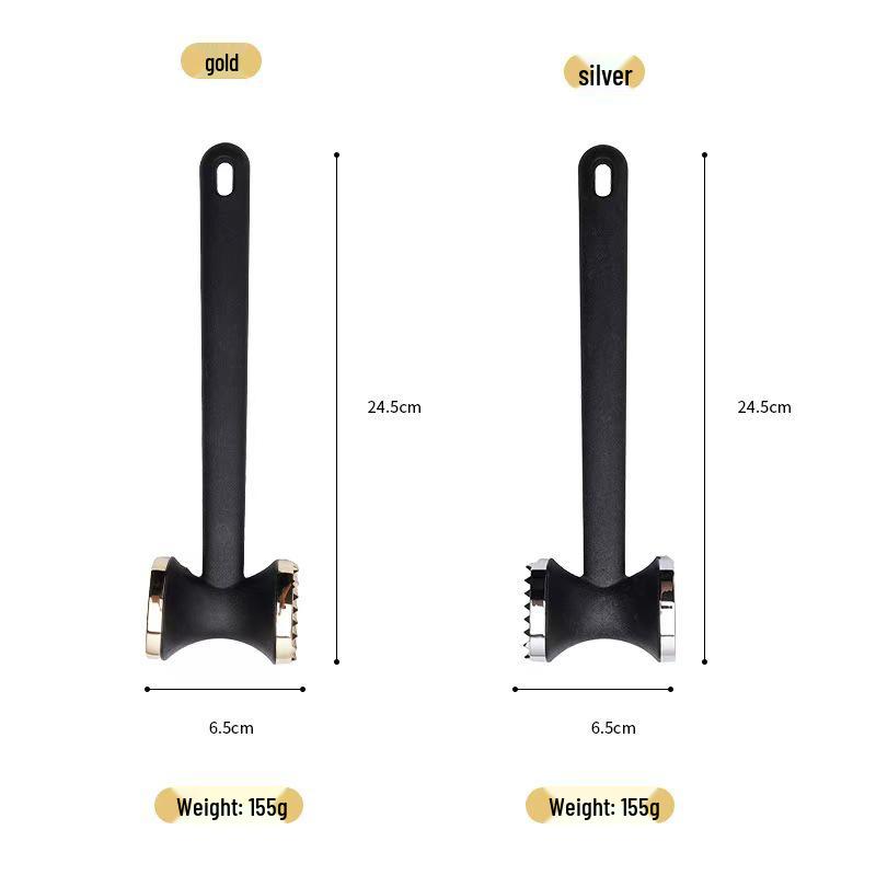 Zinc Alloy Double-Sided Meat Tenderizer & Garlic Press Hammer