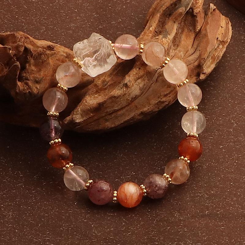 Натуральный многоцветный хрустальный браслет в виде девятихвостой лисы, сахарный кубик, женский модный браслет, индивидуальность, нишевый темперамент