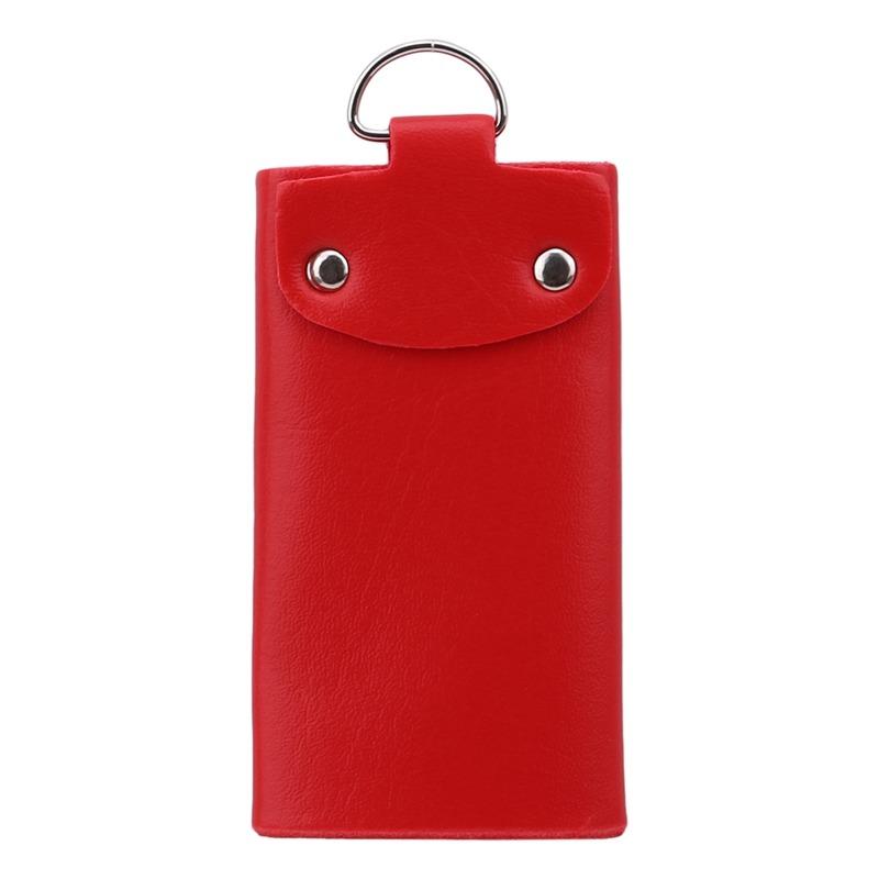 Leather Keychain Men Women Key Holder Organizer Pouch Cow Split Car Key Bag Wallet Housekeeper Key Case Small Wallet Mini Purse