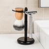 Alloy Construction Razor and Brush Stand Chrome Finish Weighted Bottom Shaving Brush Stand Safety Extra Wide Openings
