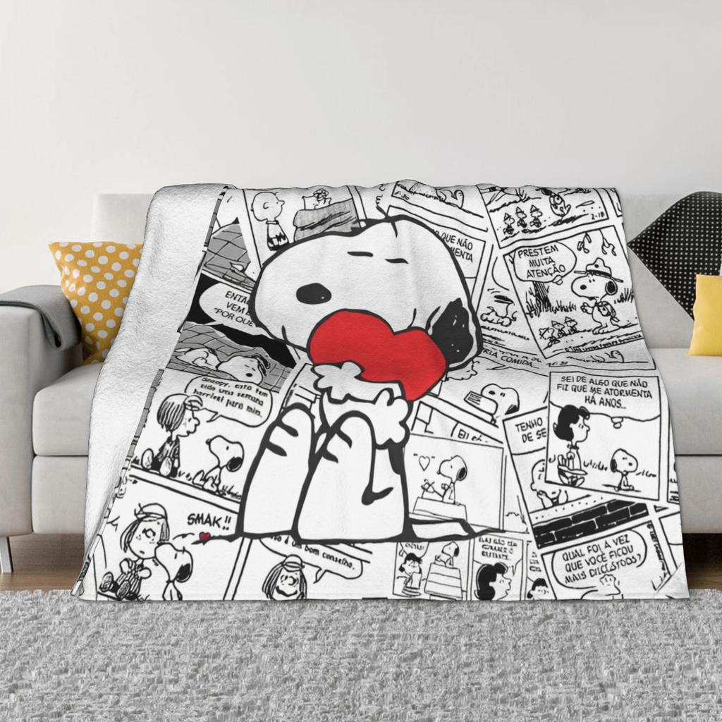 Coperta con Accessori di Snoopy Calda Accogliente Morbida Plaid per Divano 50x60 Pollici Copriletto Multimisura