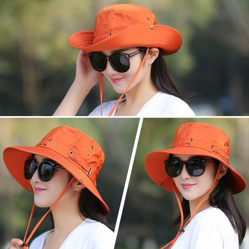 1 stk Caps Fiske Camping Ensfarget Solbøttehatt Sommer Polyester UV-beskyttelse Kvinner
