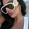 Oversized Y2K Punk One-Piece Sunglasses Women Sports Wave Mask Sun Glasses Luxury Steampunk Eyewear