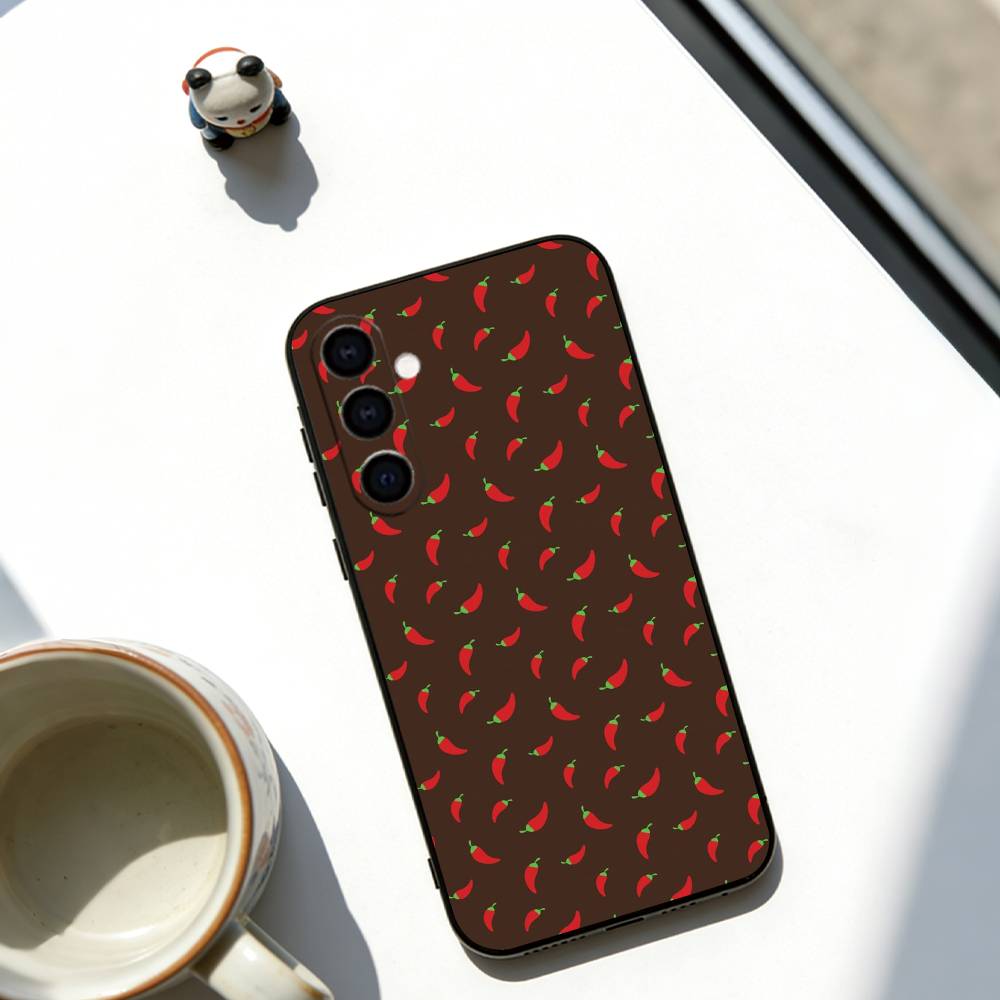 

Red Chili Pepper Phone Case For Samsung Galaxy A73,A72,A71,A70,A53,A52,A51,Soft Black Cover Samsung a22 5g
