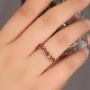 925 Sterling Silver Simple Band Ring with Round 4.0 Colorful Natural Tourmaline Gemstones Forever Elegant Design for Women