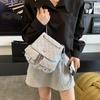 Fashion Rhombus Embroidered Thread Chain Bag Bag 2025 New Denim Commuter Handbag Simple Lock Texture Backpack