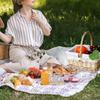Wicker Picnic Basket with Handle and Washable Liner for Camping Vegetable Picking Mother's Day Thanksgiving Outings