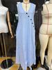 Summer V-neck Sleeveless Button Dress - Women's Holiday Casual Long Style