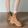 Fashion Fashion Women's Thick-soled Comfort Boots Versatile Platform Short Boots for Autumn Winter Women's Shoes Retro Lace Up Botines