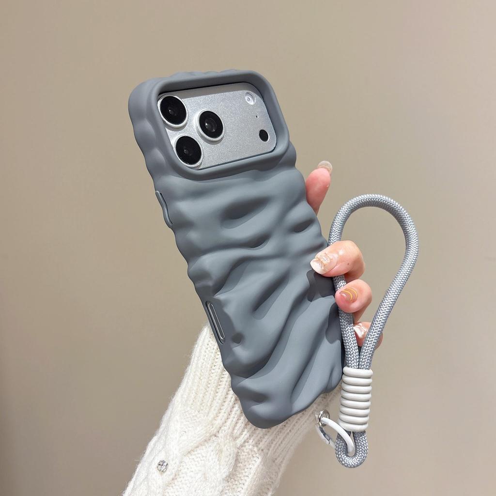 Textured Lanyard Phone Case for iPhone 16 Pro Max, Compatible with New Apple 14/13 Models