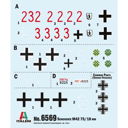 Italeri Tamiya 1/35 Military Series No. 6569 Italian Army Semovente M42 da 75/18 Plastic Model 38569