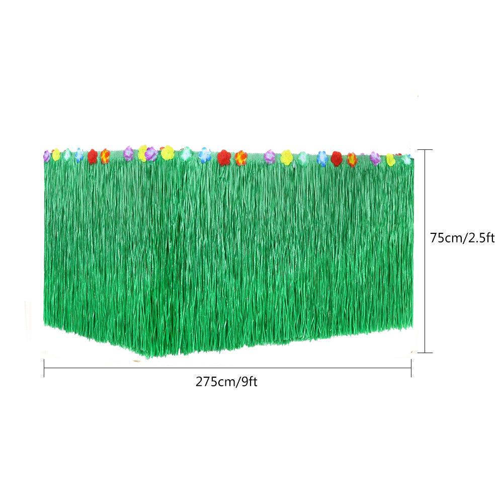 Hawaiian Party Table & Wall Decoration Set with Straw Skirt