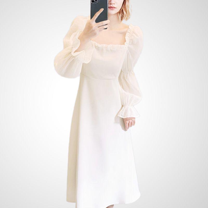 

Женская одежда Мода Летнее нарядное платье, стройнящее фигуру Apricot (L472) M