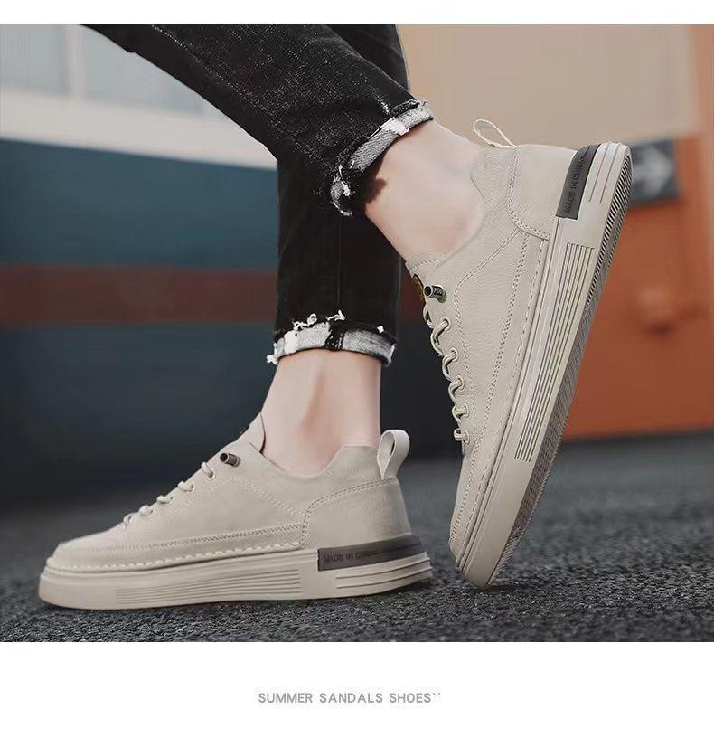 2025 Men's Trendy Autumn White Leather Casual Sports Shoes