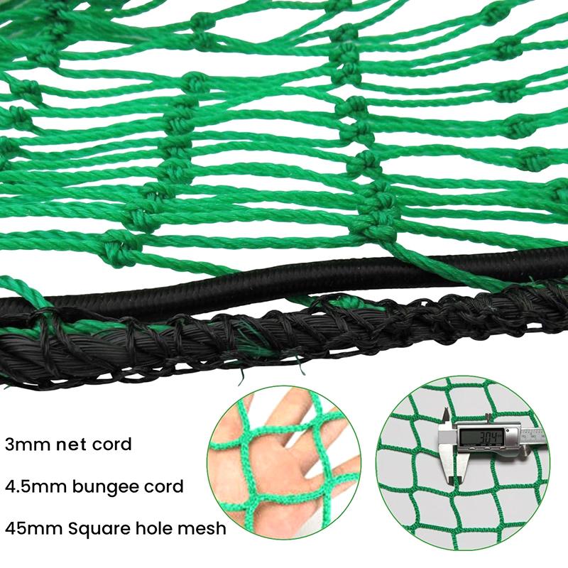 Kraftig lastenett sikkerhetsnett med 10 stk kroker bil universell grønn lastebil lastetilbehør takpolyetylen profesjonell