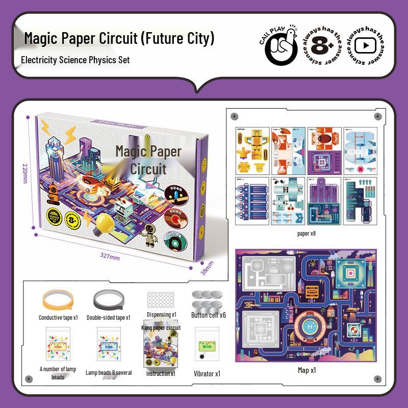 Ke Da Duck Magic Paper Circuit DIY Light-Up New Year Greeting Card - Educational Physics Toy