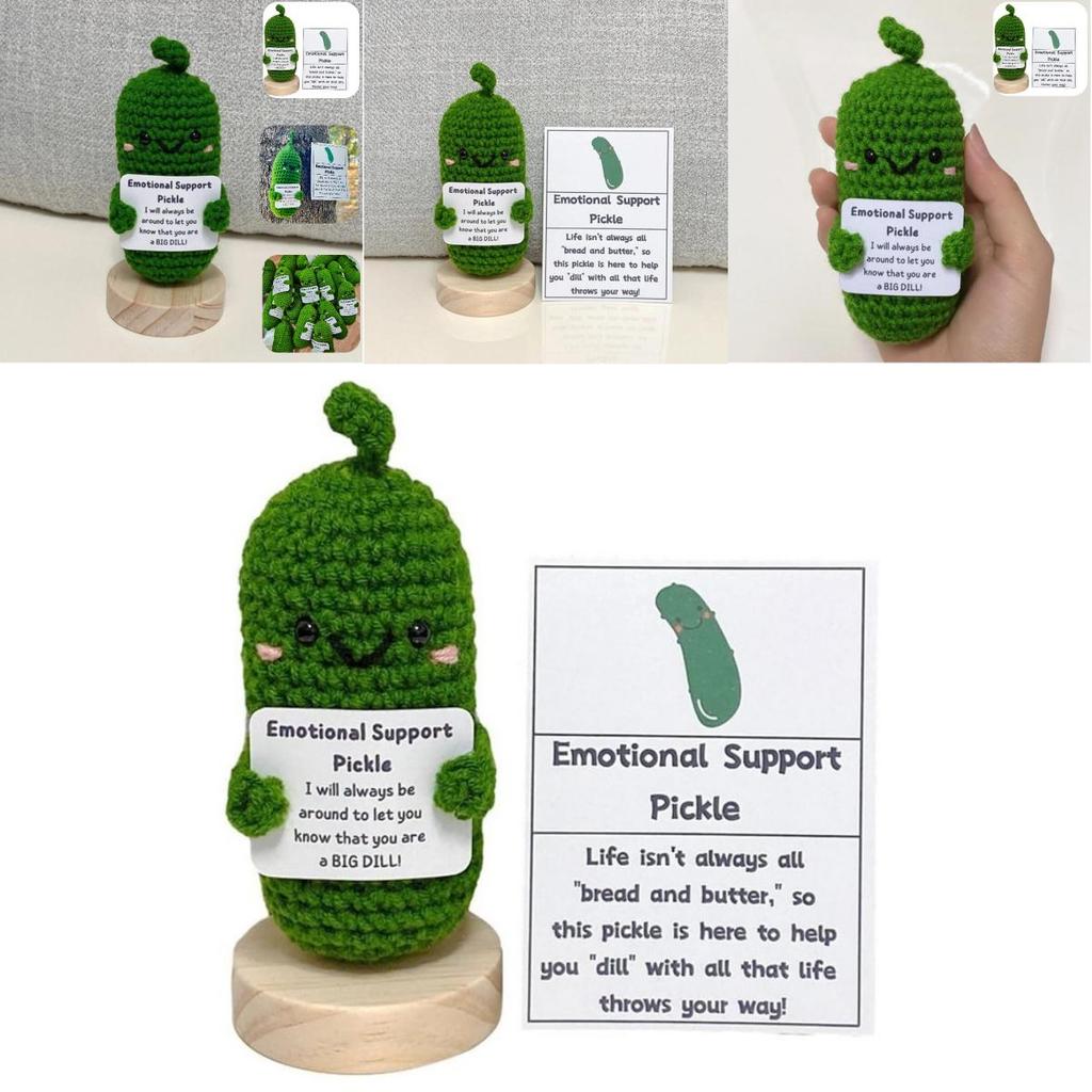 Handmade Crocheted Funny Cucumber And Potato Woolen Expression Gift Set