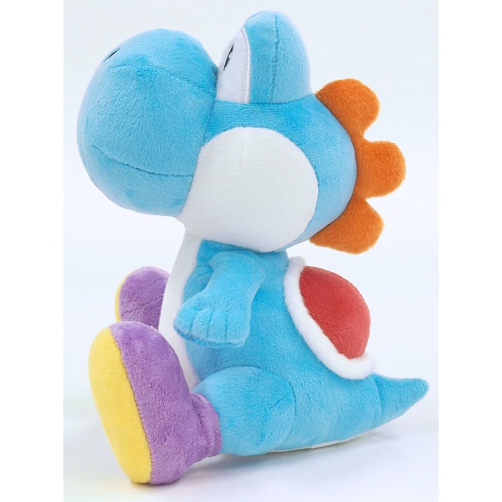 Sanei Boeki Super Mario All Star Collection Light Blue Yoshi Plush Toy 13.5x15.5x20cm