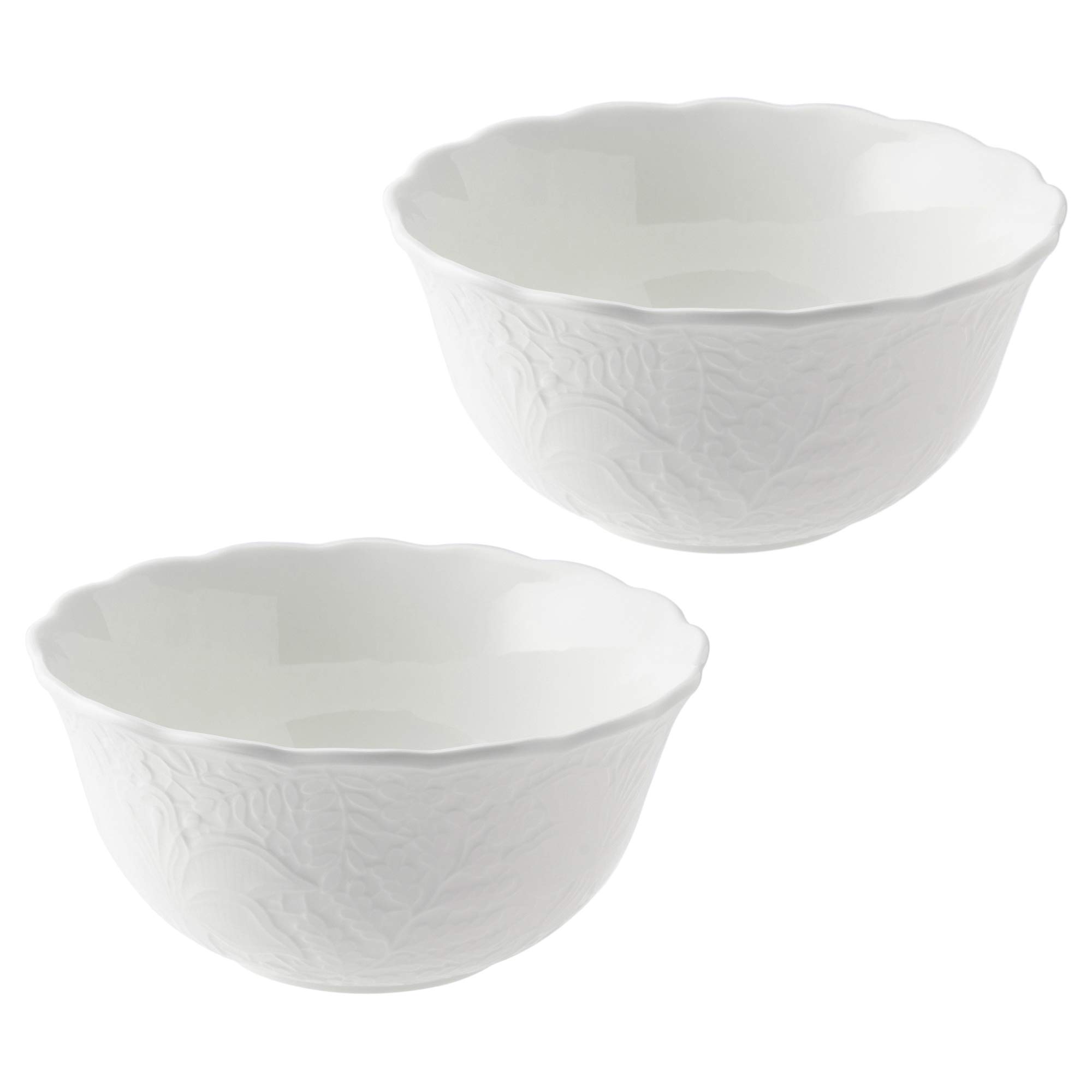 

NARUMI Honiton Lace Bride Bowl and Plate Lace Cute Small Wedding Microwave and Dishwasher Gift Set, 16cm, White, Pattern, Bowl, Gift, Safe, Boxed,